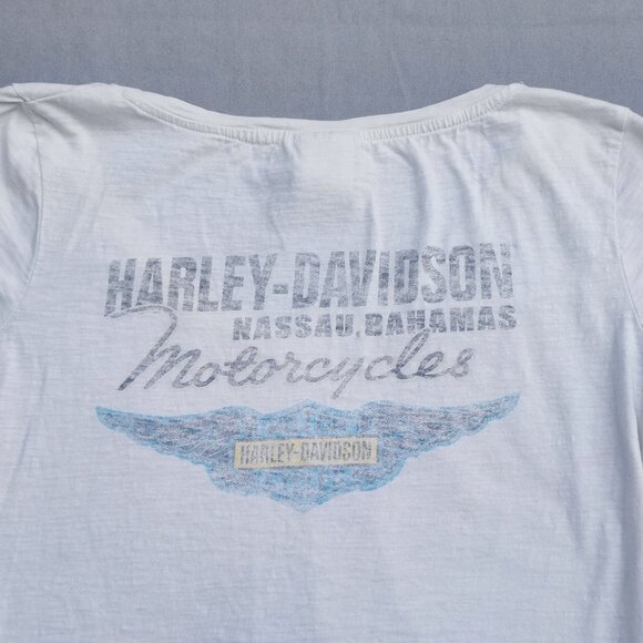 Harley-Davidson T-shirt Nassau Bahamas women's size M white colour short sleeve - Picture 4 of 9